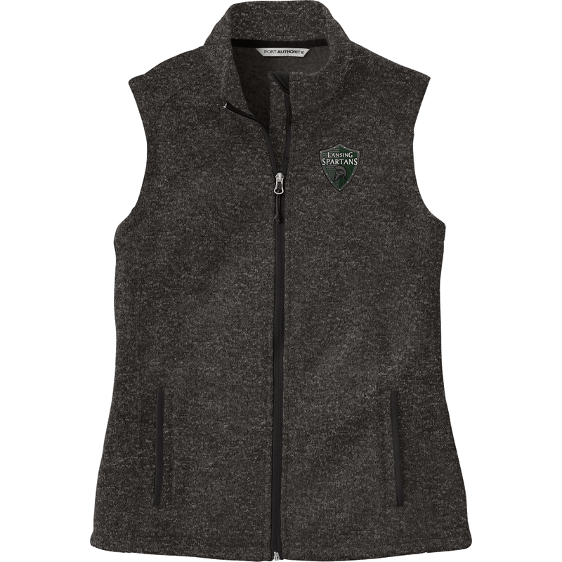 Lansing Spartans Ladies Sweater Fleece Vest