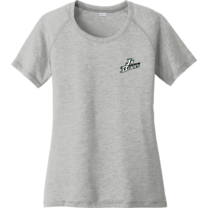 Junior Blades Ladies PosiCharge Tri-Blend Wicking Scoop Neck Raglan Tee
