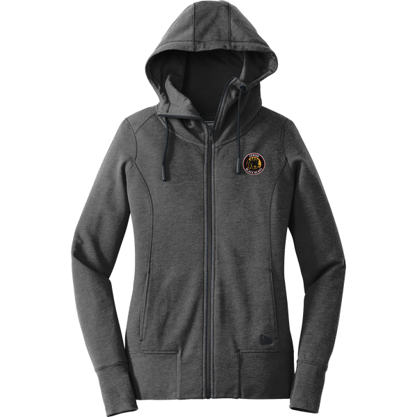 MD Jr. Black Bears New Era Ladies Tri-Blend Fleece Full-Zip Hoodie