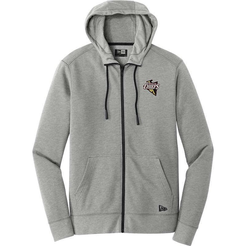 Mercer Chiefs New Era Tri-Blend Fleece Full-Zip Hoodie