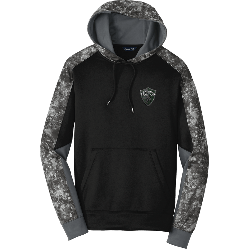 Lansing Spartans Sport-Wick Mineral Freeze Fleece Colorblock Hooded Pullover