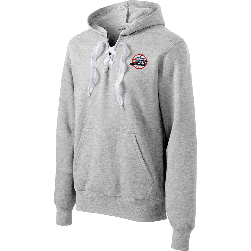 Metro Jets Lace Up Pullover Hooded Sweatshirt