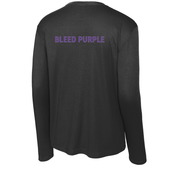 Curry College (Bleed Purple CC) Youth Long Sleeve PosiCharge Competitor Tee