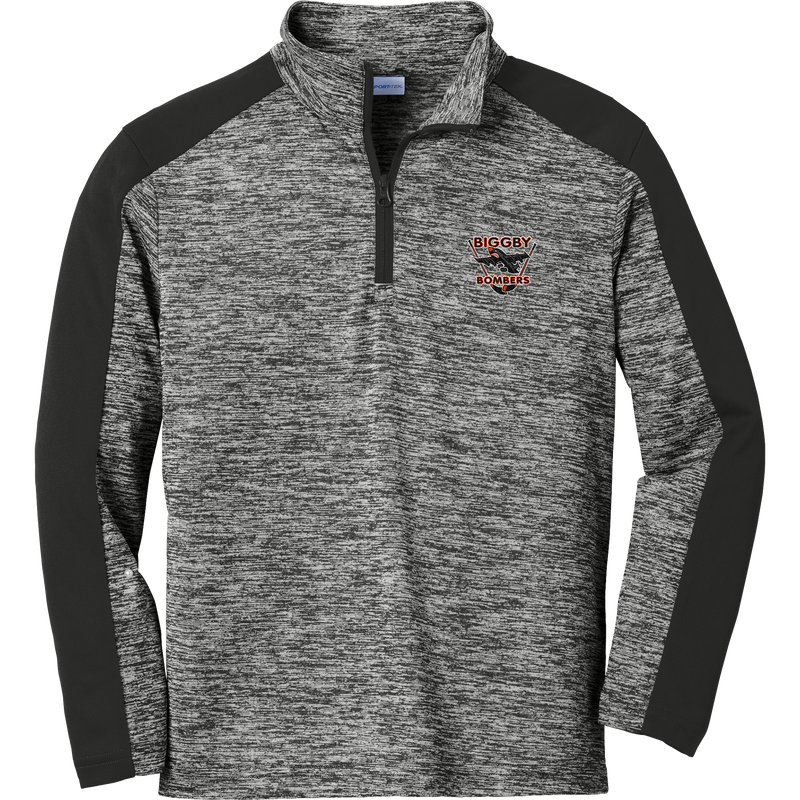 Biggby Bombers Youth PosiCharge Electric Heather Colorblock 1/4-Zip Pullover